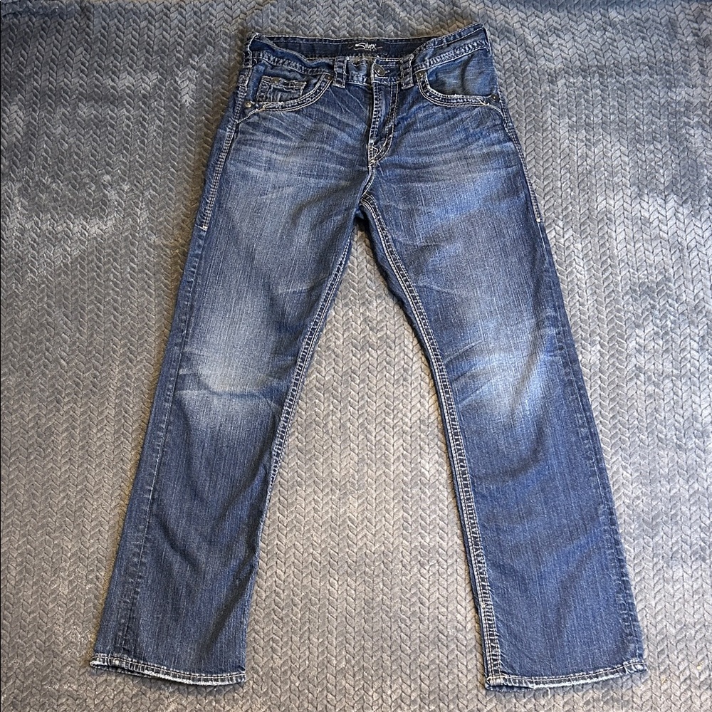 Silver Gordie Mens Jeans 29x32‎ Dark Blue